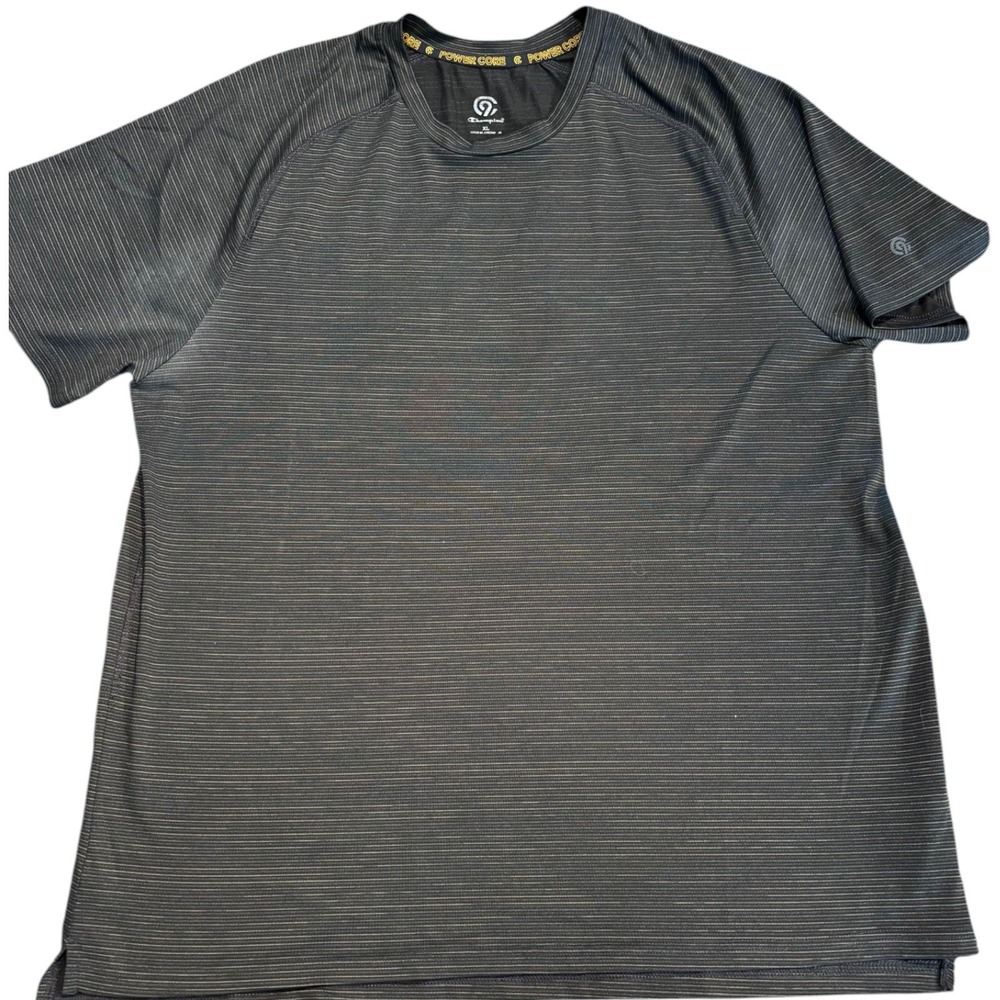 Champion C9 Power Core Mens XL Black Striped‎ Performance T-Shirt 041-02-7117 - Picture 1 of 8